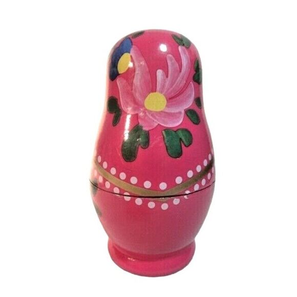 World Market Matryoshka Nesting Dolls Hand Painted Wood 3-Pc 4.5-inch No Box - Picture 3 of 7